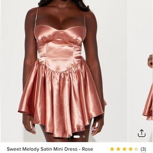 Fashion Nova Copper Satin Dress